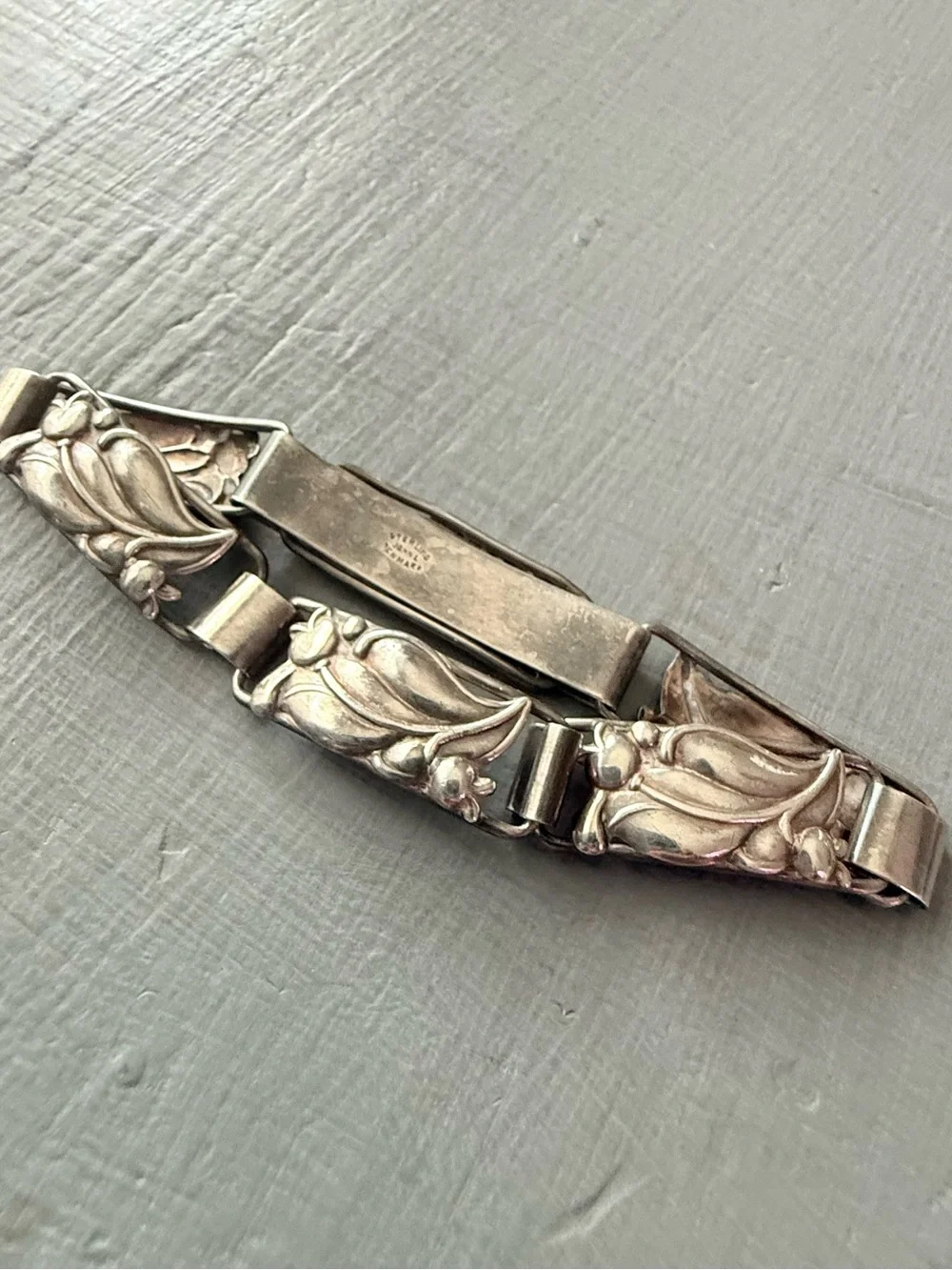 John Lauritzen  Denmark 925 Sterling Silver Tulip Flowers Bracelet